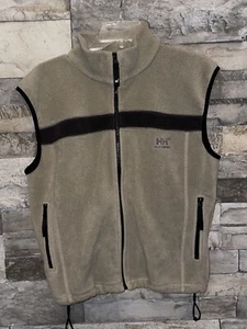 Helly Hansen Women's Sleeveless Fleece Vest Jacket Sz M Tan & Black - Picture 1 of 7