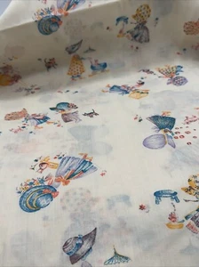Vintage Holly Hobbie FABRIC, Cream Background Semi Sheer Lightweight 4 Yards/45” - Picture 1 of 9