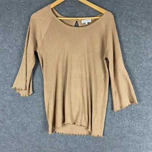 Table Eight Blouse Womens Small Brown Top Fitted Ribbed Knit Formal Event Ladies - Picture 1 of 11