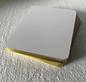 100 NEW/SEALED Blank White Gold Edged 400gsm Invitation Cards 7 x 5 178 x 127mm - Picture 1 of 4