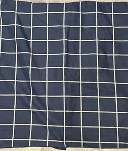 Pottery Barn Teen Pillow Sham Windowpane Plaid Navy Blue White Stripes EURO - Picture 1 of 4