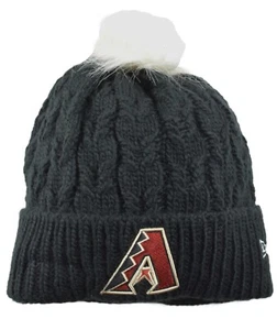 Arizona Diamondbacks New Era Women's MLB Flurry Baseball Fuzzy Pom Winter Hat - Picture 1 of 3