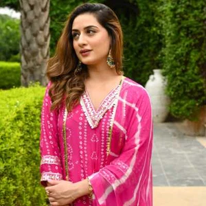 Indian Ethnic Palazzo Kurta Pink Ready To Wear Salwar Kameez Traditional Suits - Picture 1 of 9