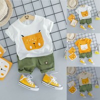 Toddler Baby Kids Boys Summer Cartoon Dog Tops+Short Pants Casual Clothes Set US