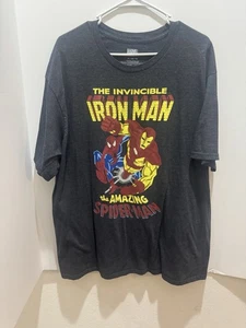 Camiseta Marvel Para Hombres Carbón Invincible Iron Man & Amazing Spider-Man XL - Imagen 1 de 6