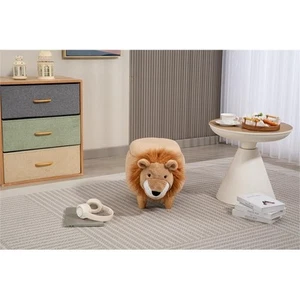 Pemberly Row Kids Lion Animal Storage Ottoman Stool-Furniture for all rooms - Picture 1 of 19