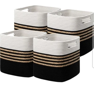 UBBCARE Set of 4 Storage Cubes 13 X 13 X 13 in, Water Hyacinth Storage Bins.R1W4 - Picture 1 of 8