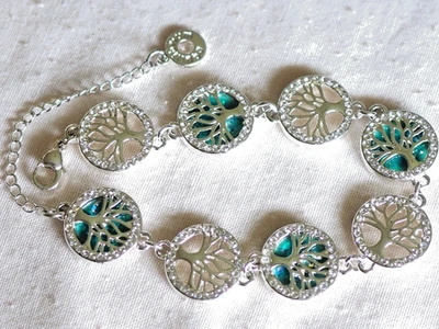 Pulsera Equilibrium Árbol de la Vida Sea Breeze. Chapado en plata. Nuevo en caja Foto 1 de 4