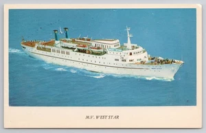 M V West Star Cruise Ship Pleasure Unp Chrome Postcard - Picture 1 of 4