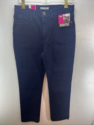 Pantalones de mezclilla Lee Classic Fit pierna recta en la cintura - talla 10 cortos azul marino nuevos con etiquetas Foto 1 de 4