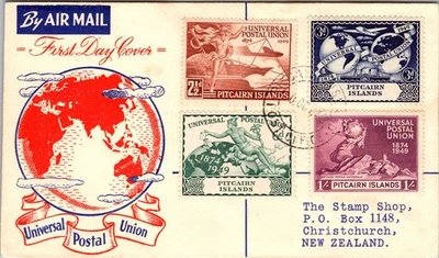 1949 Pitcairn Island Air mail First Day Cover FDC to Christchurch New Zealand - Image 1 of 2