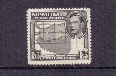 SOMALILAND 1938 GVI 5r NEGRO DEF. SG104 MNH CAT £40 Foto 1 de 2