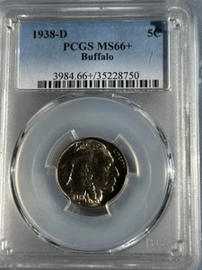 1938D buffalo nickel PCGS MS66+. - Picture 1 of 2