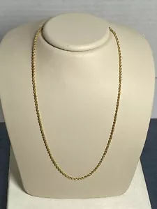 Vintage 14k yellow gold 2mm 18 inch solid rope chain 4.0 grams - Picture 1 of 9