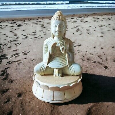 Geschnitzter Buddha / Marmor / Vintage / Vergoldet /  Indien / Asien / Stein • 19.90€