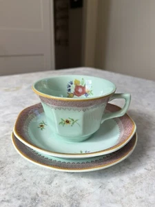 Vintage Adams Lowestoft Calyx Trio Cup, Saucer and Side Plate - Picture 1 of 4
