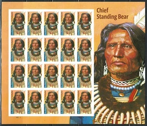 Mint US Chief Standing Bear Pane of 20 Forever Stamps Scott# 5798 (MNH) - Picture 1 of 1