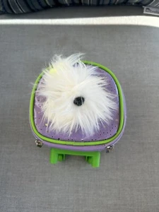 EUC Battat White Fluffy Plush Dog and Purple Carrier for 18 inch dolls - Picture 1 of 8