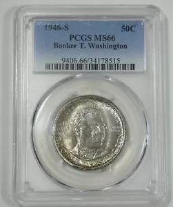 1946-S Booker T. Washington Memorial Commemorative Silver 50c PCGS MS 66 - Picture 1 of 4