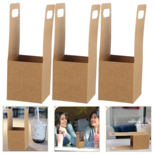 10pcs Paper Cup Holder Single Cup Drink Carrier Disposable Drink Carrier with - Picture 1 of 12