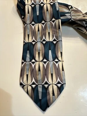 Corbata para hombre Enrico Guccini corbata seda satinado multicolor formas abstractas Roma XL Foto 1 de 4