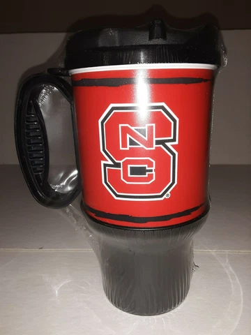 NC State Wolfpack 18 oz Plastic Tumbler with Lid and Handle Cover