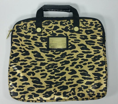 BETSEYVILLE BETSEY JOHNSON Metallic Gold Black Leopard Padded Laptop Case 15” - Image 1 of 4