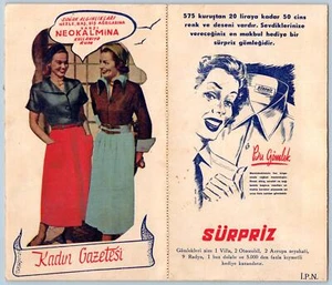 ISTANBUL NEOKALMINA FOR HEADACHES TOOTHACHES FEMALE JOURNALIST POSTCARD FOLDER - Picture 1 of 2