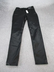 Express Jeans Womens 4 Long Black Coated Denim Skinny High Rise NEW - Picture 1 of 13