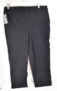 Women's Juniors Covington Essentials Black Straight Leg Crop Pants Missy 10 NWT - Picture 1 of 8