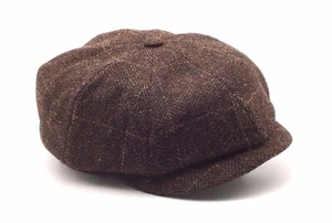 Nostalgische Schiebermütze BAKERBOY Gr.60 braun Ballonmütze herringbone - Bild 1 von 6
