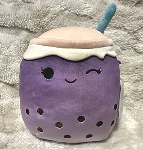 Peluche Squishmallows Poplina il tè Boba viola 8" con etichette - Foto 1 di 4