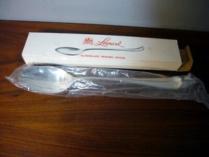 LEONARD ITALY Vintage Spoon Large 13" Silverplate Serving Spoon Extra Large NOS - Picture 1 of 5