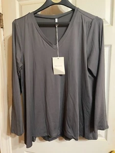 Tencede Womens Gray Long Sleeve Tunic Top Plus Size 2XL - Picture 1 of 8