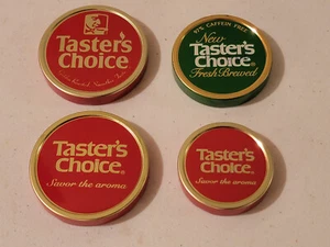 1990s Tasters Choice Coffee Jar Metal Lids    Lot of 4 - Picture 1 of 7