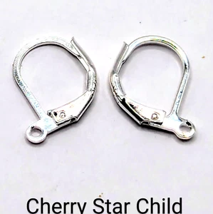 Sterling 925 silver lever back earring hooks for craft jewelleryn 1 pair 2 pcs - Bild 1 von 4
