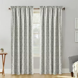 Tende Bellamy Grigio Stampa Geometrica con Fodera Set di 2 Pannelli 60x84" Decorazione - Foto 1 di 6