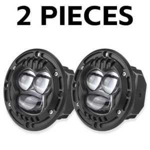 2x 4inch Round LED Work Light Bar Flush Mount Pods Offroad Fog Driving Spot SUV - Picture 1 of 12