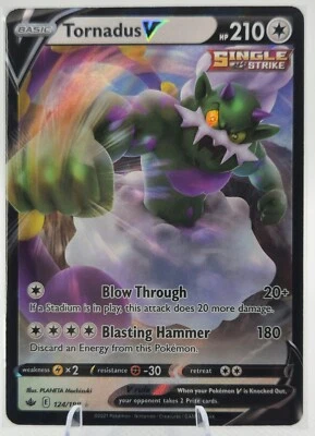 Tornadus V 124/198 Ultra Rare Holo Chilling Reign Pokemon TCG NM - Image 1 of 4