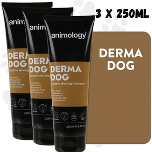 3x Animology DERMA Dog Sensitive Skin Shampoo 250ml – Fragrance-Free, Mild - Picture 1 of 3