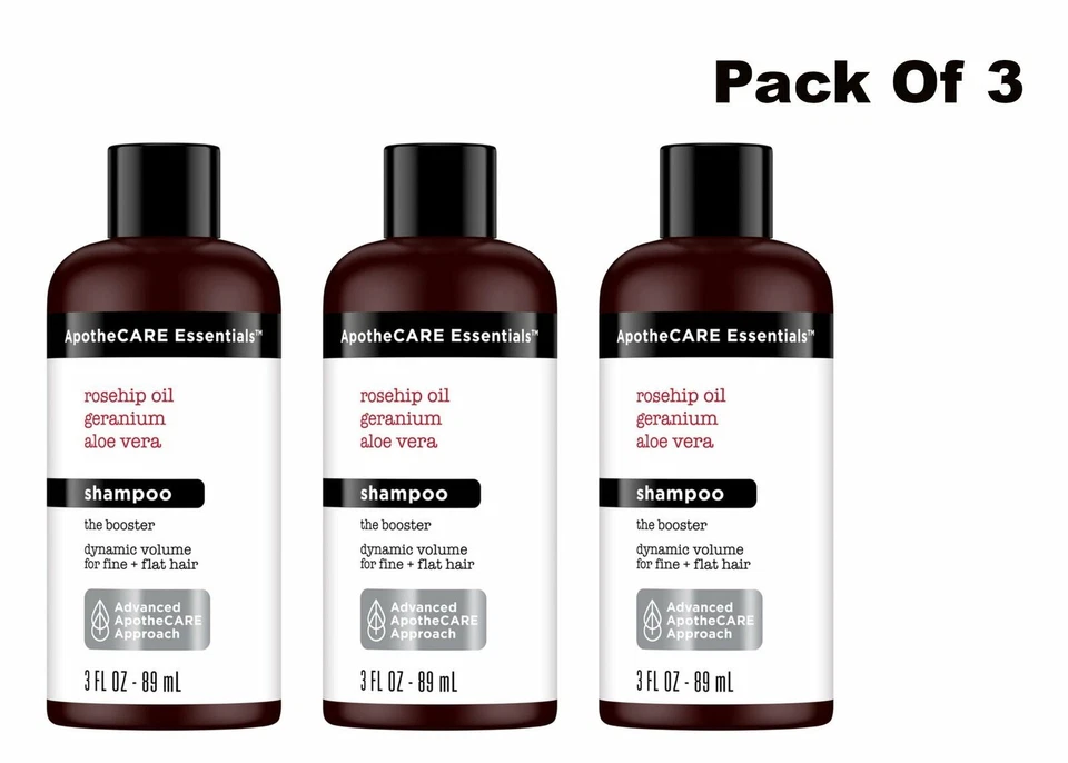 ApotheCARE Shampoo Rosehip Oil Geranium Aloe Vera - Travel Size 3 oz (Pack of 3) - Image 1 of 1