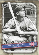 BILLY HERMAN 2005 UPPER DECK CLASSICS GOLD #7 SERIAL #27/199 CHICAGO CUBS