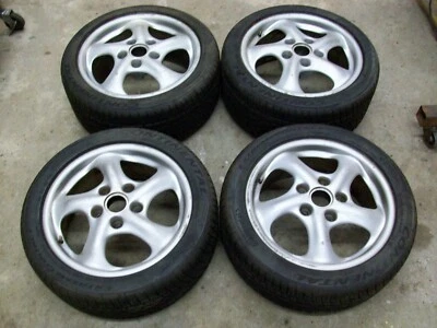 Porsche 911 996 Boxster 986 17" Twist Spiral Alloy Wheel/Tire FULL STAGGERED SET - Image 1 of 4