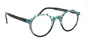 The Hexagon, (Bling) Women Reading Glasses W (Black Diamond, Blue Zircon) Genuin - Picture 1 of 3