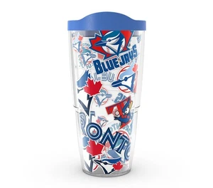 TORONTO BLUE JAYS, 24oz DOUBLE WALL, TUMBLER FROM TERVIS WITH LID INCLUDED - Picture 1 of 3