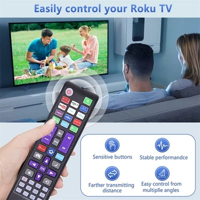 G12 Remote Control For All Built-in Roku TV (JVC/RCA/LG/TCL) Universal Remote - Image 1 of 4
