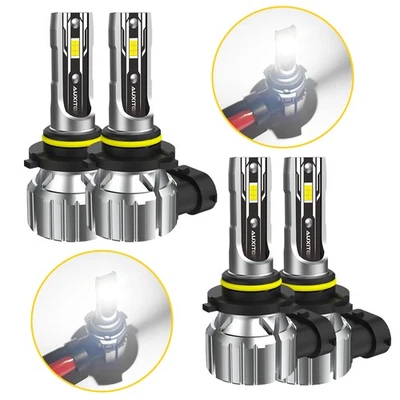 4PCS AUXITO 9005 9006 LED Headlight Kit High Low Beam Bulbs White Super Bright - Image 1 of 4
