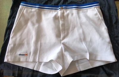 Pantalones Cortos Tenis ELLESSE Vilas Renzo ESTILO Cintura Elástica 35.5" Hecho en Italia Para Hombre  Foto 1 de 4