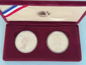 1983-S 1984-S Los Angeles Olympics Proof Commemorative 90% Silver Dollars w/ COA - Picture 1 of 10