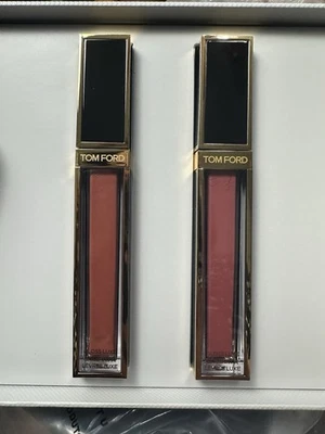 Tom Ford Lip Gloss Luxe Duo In Box ** 08 Inhibition, 22 Sunshine Pink MSRP $118 - Image 1 of 3